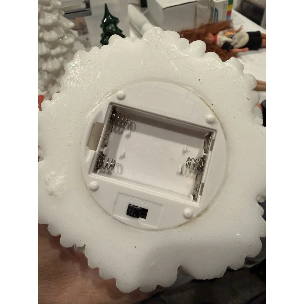 Set of 2 Lighted Color Changing LED Christmas Trees Glitter White Battery Operat